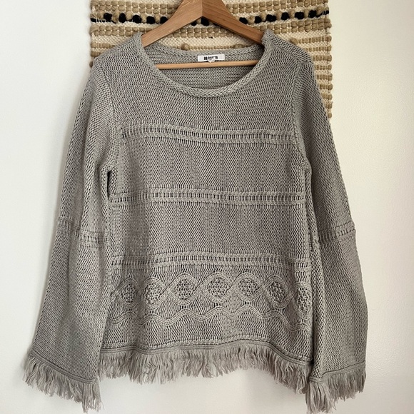 BB DAKOTA | Grey Fringe Knitted Sweater - Picture 1 of 5